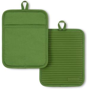 imageKitchenAid Ribbed Soft Silicone Pot Holder Set Ocean Drive 7quotx9quotMatcha