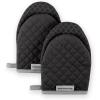 imageKitchenAid Asteroid Mini Oven Mitt 55quotx8quot Honey 2 CountBlack