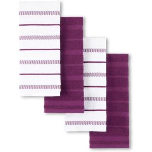 imageKitchenAid Albany Kitchen Towel 4Pack Set Dried RoseWhite 16quotx26quotBeet