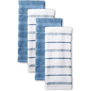 imageKitchenAid Albany Kitchen Towel 4Pack Set Dried RoseWhite 16quotx26quotBlue Velvet