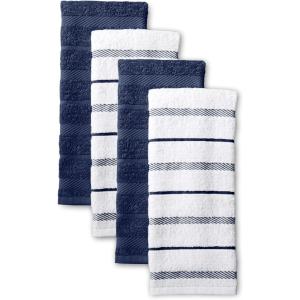 imageKitchenAid Albany Kitchen Towel 4Pack Set Dried RoseWhite 16quotx26quotBlue Willow