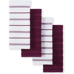 imageKitchenAid Albany Kitchen Towel 4Pack Set Dried RoseWhite 16quotx26quotBoysenberry