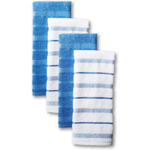 imageKitchenAid Albany Kitchen Towel 4Pack Set Dried RoseWhite 16quotx26quotCornflower