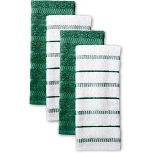 imageKitchenAid Albany Kitchen Towel 4Pack Set Dried RoseWhite 16quotx26quotDark GreenWhite