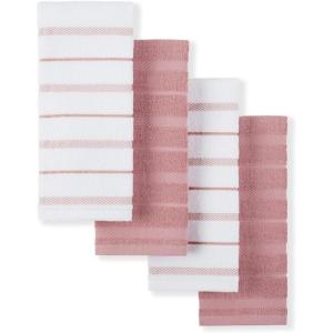 imageKitchenAid Albany Kitchen Towel 4Pack Set Dried RoseWhite 16quotx26quotDried Rose