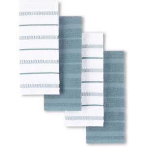 imageKitchenAid Albany Kitchen Towel 4Pack Set Dried RoseWhite 16quotx26quotFog Blue