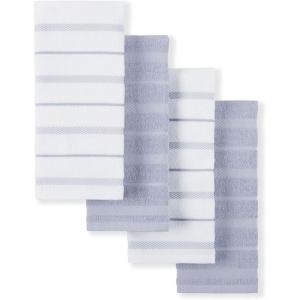 imageKitchenAid Albany Kitchen Towel 4Pack Set Dried RoseWhite 16quotx26quotLavender Cream