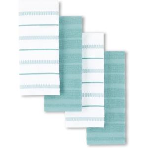 imageKitchenAid Albany Kitchen Towel 4Pack Set Dried RoseWhite 16quotx26quotMineral Water AquaWhite