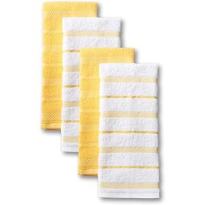 imageKitchenAid Albany Kitchen Towel 4Pack Set Dried RoseWhite 16quotx26quotOrange Sorbet