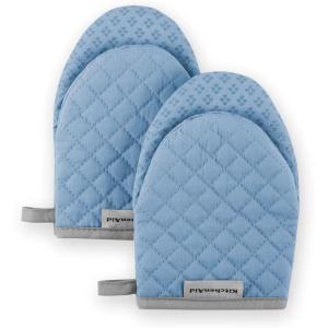 imageKitchenAid Asteroid Mini Oven Mitt 55quotx8quot Honey 2 CountBlue Velvet