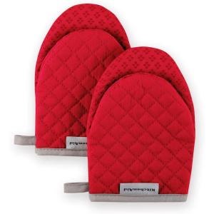 imageKitchenAid Asteroid Mini Oven Mitt 55quotx8quot Honey 2 CountFire Red