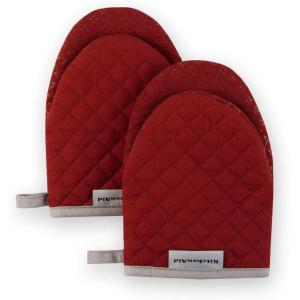 imageKitchenAid Asteroid Mini Oven Mitt 55quotx8quot Honey 2 CountSmoked Paprika Red