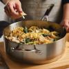 imageKitchenAid 3Ply Base Brushed Stainless Steel Deep Saute Pan with Helper Handle and Lid 45 QuartBrushed Stainless Steel