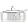 imageKitchenAid 3Ply Base Brushed Stainless Steel Deep Saute Pan with Helper Handle and Lid 45 QuartBrushed Stainless Steel