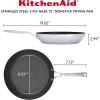 imageKitchenAid 3Ply Base Brushed Stainless Steel Nonstick Fry PanSkillet 12 InchGray