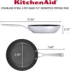 imageKitchenAid 3Ply Base Brushed Stainless Steel Nonstick Fry PanSkillet 12 InchStainless Steel