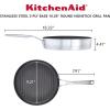 imageKitchenAid 3Ply Base Brushed Stainless Steel Nonstick Round Grill PanGriddle 1025 Inch