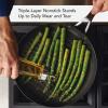 imageKitchenAid 3Ply Base Brushed Stainless Steel Nonstick Round Grill PanGriddle 1025 Inch
