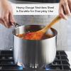 imageKitchenAid 3Ply Base Brushed Stainless Steel Sauce PanSaucepan with Lid 3 QuartBrushed Stainless Steel