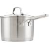 imageKitchenAid 3Ply Base Brushed Stainless Steel Sauce PanSaucepan with Lid 3 QuartBrushed Stainless Steel