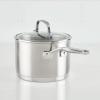 imageKitchenAid 3Ply Base Brushed Stainless Steel Sauce PanSaucepan with Lid 3 QuartBrushed Stainless Steel
