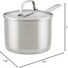 imageKitchenAid 3Ply Base Brushed Stainless Steel Sauce PanSaucepan with Lid 3 QuartBrushed Stainless Steel