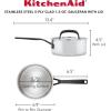 imageKitchenAid 5Ply Clad Polished Stainless Steel Saucepan with Lid 3 QuartPolished Stainless Steel