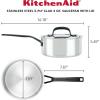 imageKitchenAid 5Ply Clad Polished Stainless Steel Saucepan with Lid 3 QuartStainless Steel