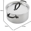 imageKitchenAid 5Ply Clad Polished Stainless Steel Stock PotStockpot with Lid 6 QuartStainless Steel