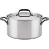 imageKitchenAid 5Ply Clad Polished Stainless Steel Stock PotStockpot with Lid 6 QuartStainless Steel
