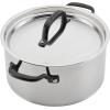 imageKitchenAid 5Ply Clad Polished Stainless Steel Stock PotStockpot with Lid 6 QuartStainless Steel