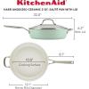 imageKitchenAid Hard Anodized Ceramic 5Quart Nonstick Saut Pan with ShatterResistant Lid ampamp Riveted Handle  Durable Even Heating Easy Clean Oven Safe to 500F Matte BlackPistachio
