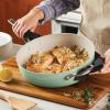 imageKitchenAid Hard Anodized Ceramic 5Quart Nonstick Saut Pan with ShatterResistant Lid ampamp Riveted Handle  Durable Even Heating Easy Clean Oven Safe to 500F Matte BlackPistachio
