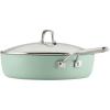 imageKitchenAid Hard Anodized Ceramic 5Quart Nonstick Saut Pan with ShatterResistant Lid ampamp Riveted Handle  Durable Even Heating Easy Clean Oven Safe to 500F Matte BlackPistachio