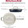 imageKitchenAid Hard Anodized Ceramic 5Quart Nonstick Saut Pan with ShatterResistant Lid ampamp Riveted Handle  Durable Even Heating Easy Clean Oven Safe to 500F Matte BlackMatte Black