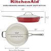 imageKitchenAid Hard Anodized Ceramic 5Quart Nonstick Saut Pan with ShatterResistant Lid ampamp Riveted Handle  Durable Even Heating Easy Clean Oven Safe to 500F Matte BlackEmpire Red