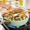 imageKitchenAid Hard Anodized Ceramic 5Quart Nonstick Saut Pan with ShatterResistant Lid ampamp Riveted Handle  Durable Even Heating Easy Clean Oven Safe to 500F Matte BlackPistachio