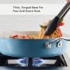 imageKitchenAid Hard Anodized Ceramic 5Quart Nonstick Saut Pan with ShatterResistant Lid ampamp Riveted Handle  Durable Even Heating Easy Clean Oven Safe to 500F Matte BlackBlue Velvet