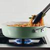 imageKitchenAid Hard Anodized Ceramic 5Quart Nonstick Saut Pan with ShatterResistant Lid ampamp Riveted Handle  Durable Even Heating Easy Clean Oven Safe to 500F Matte BlackPistachio