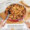 imageKitchenAid Hard Anodized Ceramic 5Quart Nonstick Saut Pan with ShatterResistant Lid ampamp Riveted Handle  Durable Even Heating Easy Clean Oven Safe to 500F Matte BlackEmpire Red