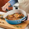 imageKitchenAid Hard Anodized Ceramic 5Quart Nonstick Saut Pan with ShatterResistant Lid ampamp Riveted Handle  Durable Even Heating Easy Clean Oven Safe to 500F Matte BlackBlue Velvet