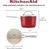 imageKitchenAid Hard Anodized Ceramic Nonstick Cookware Sauce Pan with Lid 3 Quart Empire RedEmpire Red