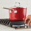 imageKitchenAid Hard Anodized Ceramic Nonstick Cookware Sauce Pan with Lid 3 Quart Empire RedEmpire Red