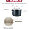 imageKitchenAid Hard Anodized Ceramic Nonstick Cookware Sauce Pan with Lid 3 Quart Matte BlackMatte Black