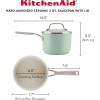 imageKitchenAid Hard Anodized Ceramic Nonstick Cookware Sauce Pan with Lid 3 Quart PistachioPistachio
