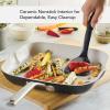 imageKitchenAid Hard Anodized Ceramic Nonstick Frying PanSkillet 10 Inch Blue VelvetMatte Black