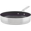 imageKitchenAid 3Ply Base Brushed Stainless Steel Nonstick Round Grill PanGriddle 1025 Inch