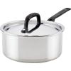 imageKitchenAid 5Ply Clad Polished Stainless Steel Saucepan with Lid 3 QuartStainless Steel