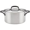 imageKitchenAid 5Ply Clad Polished Stainless Steel Stock PotStockpot with Lid 6 QuartStainless Steel