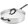 imageKitchenAid 5Ply Clad Stainless Steel Stainless Steel Induction Saute Pan with Lid 5 Quart  Polished Stainless SteelStainless Steel